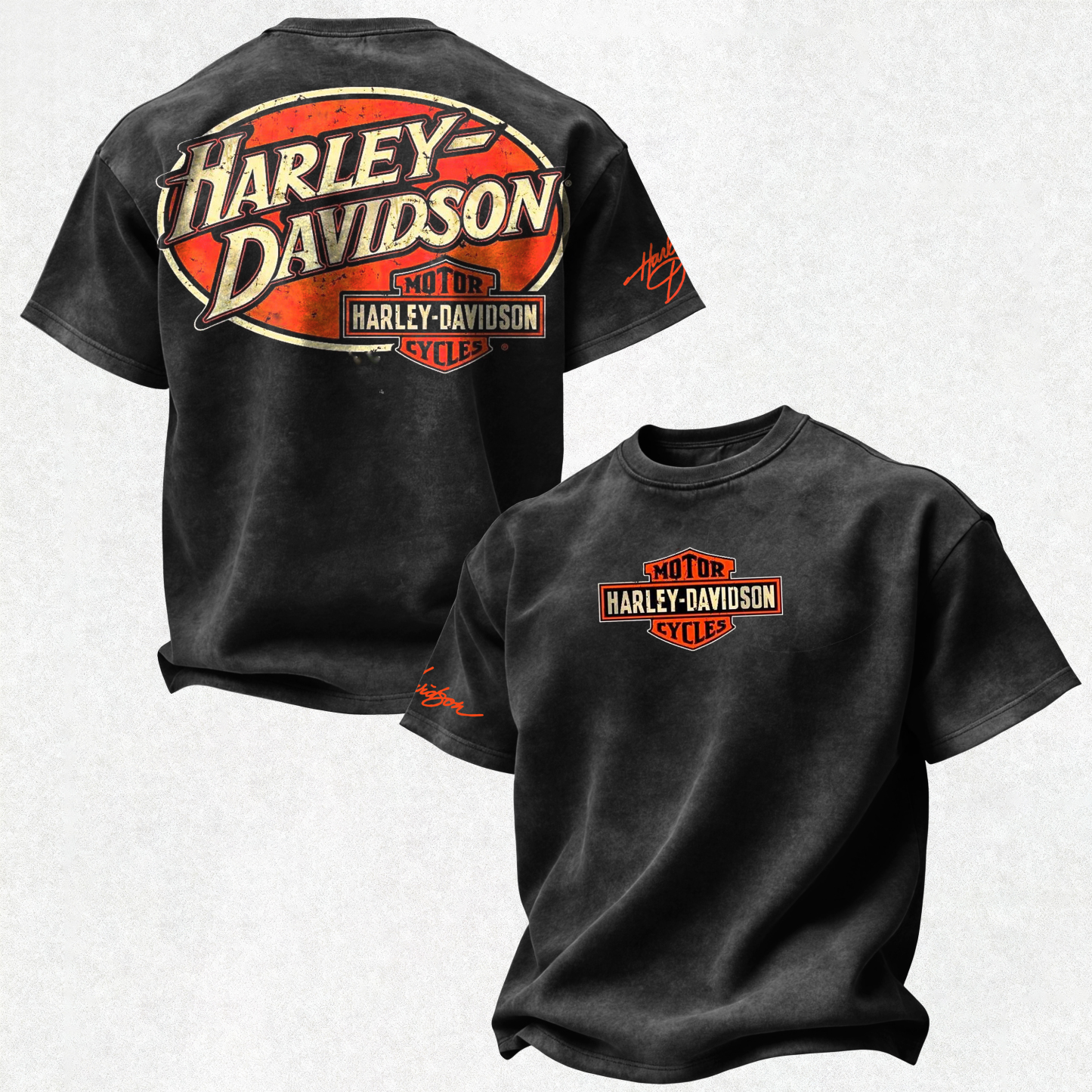 Harley-Davidson Motorcycles Printed Unisex Washed T-Shirt