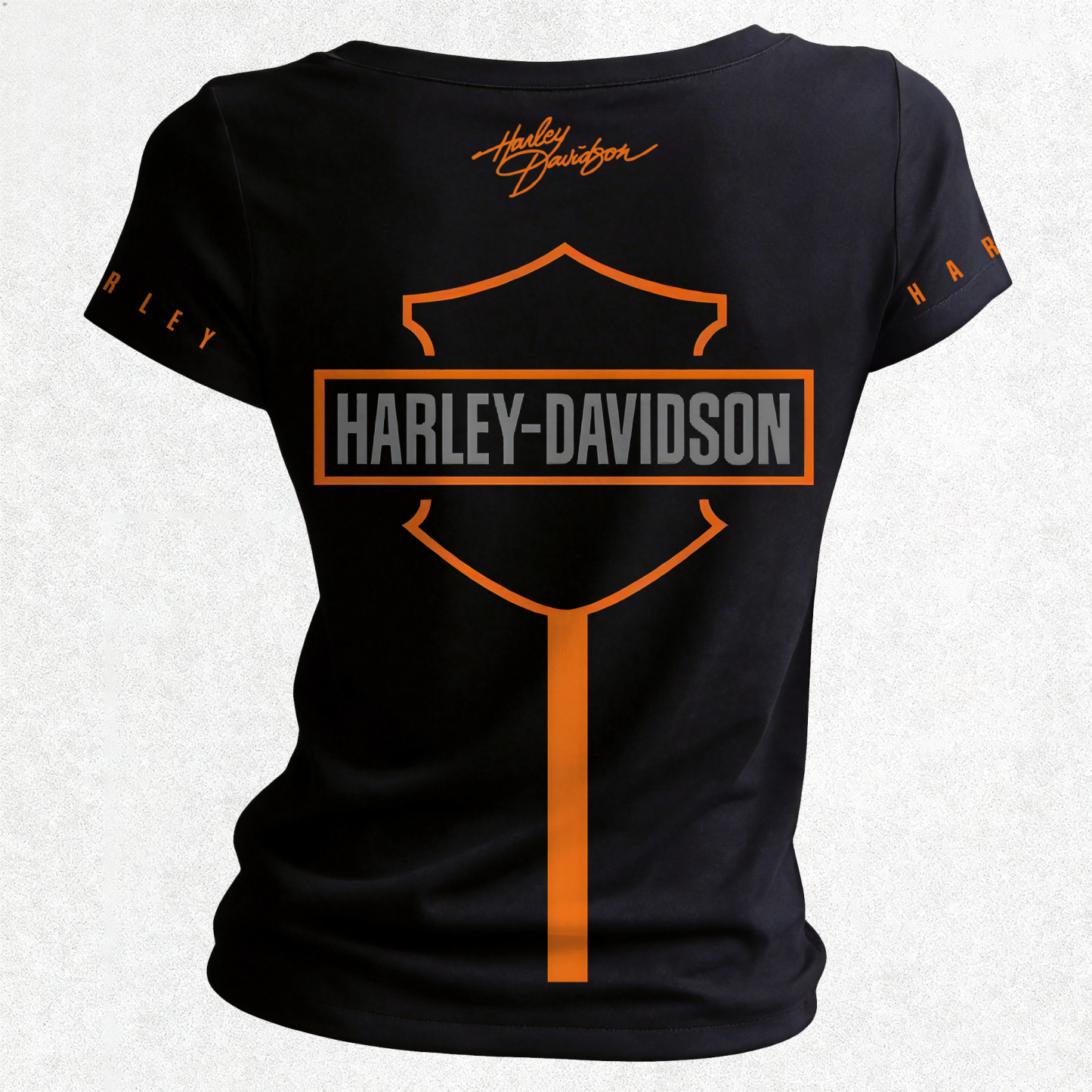  Motorcycles Printed Women's V-neck Pleated Waist Fitted T-shirt