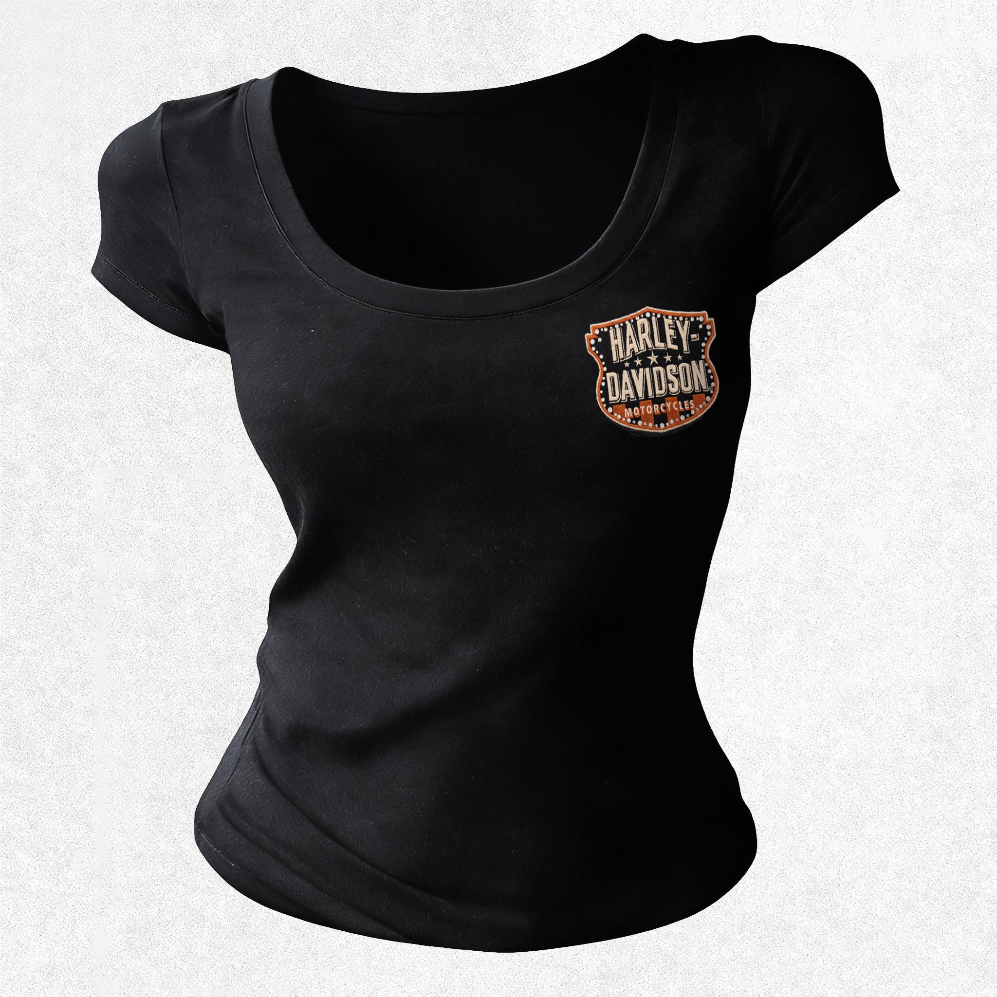  Motorcycles Printed Women's Tight-fitting U-neck T-shirt