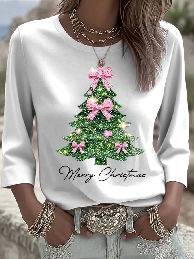 Women's Christmas Printed T-Shirt