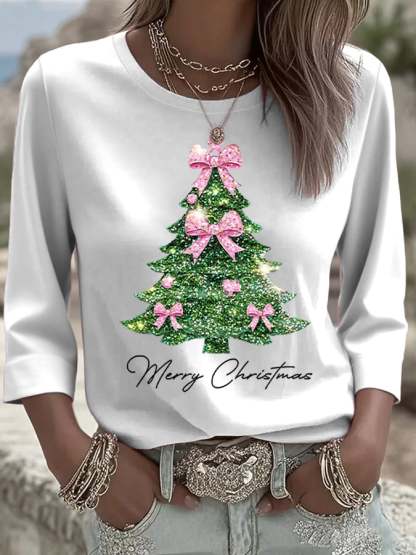 Women's Christmas Printed T-Shirt