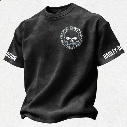  Motorcycles Printed Unisex Washed T-Shirt