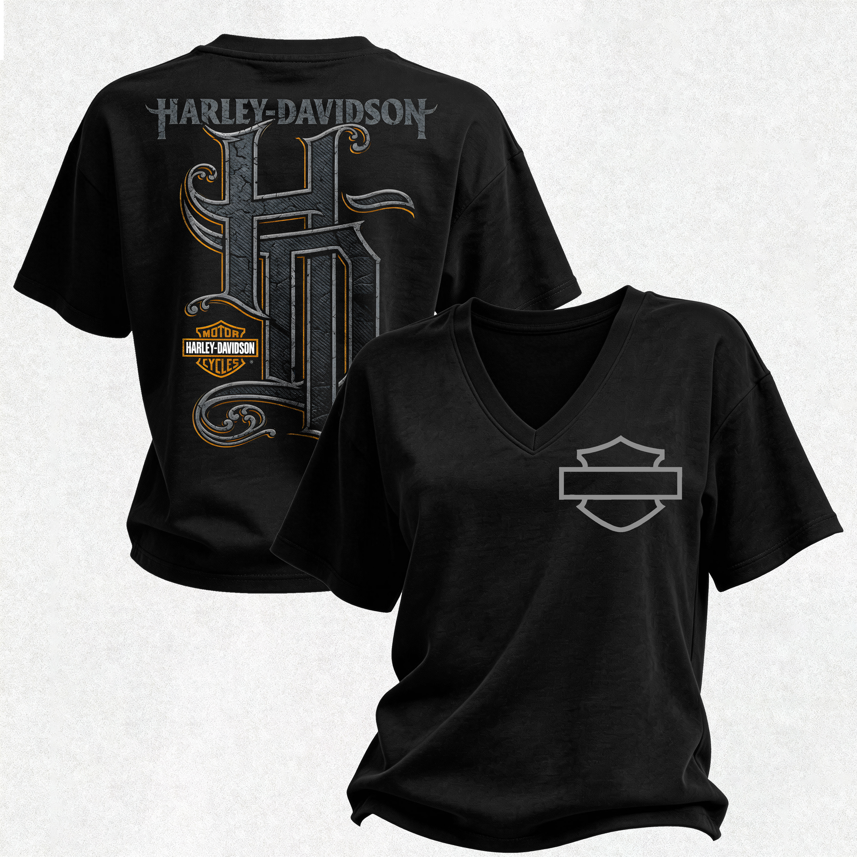  Motorcycles Printed V-Neck Women's T-shirt