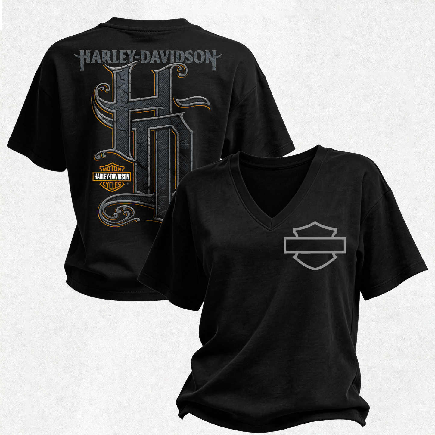 Harley-Davidson Motorcycles Printed V-Neck Women's T-shirt