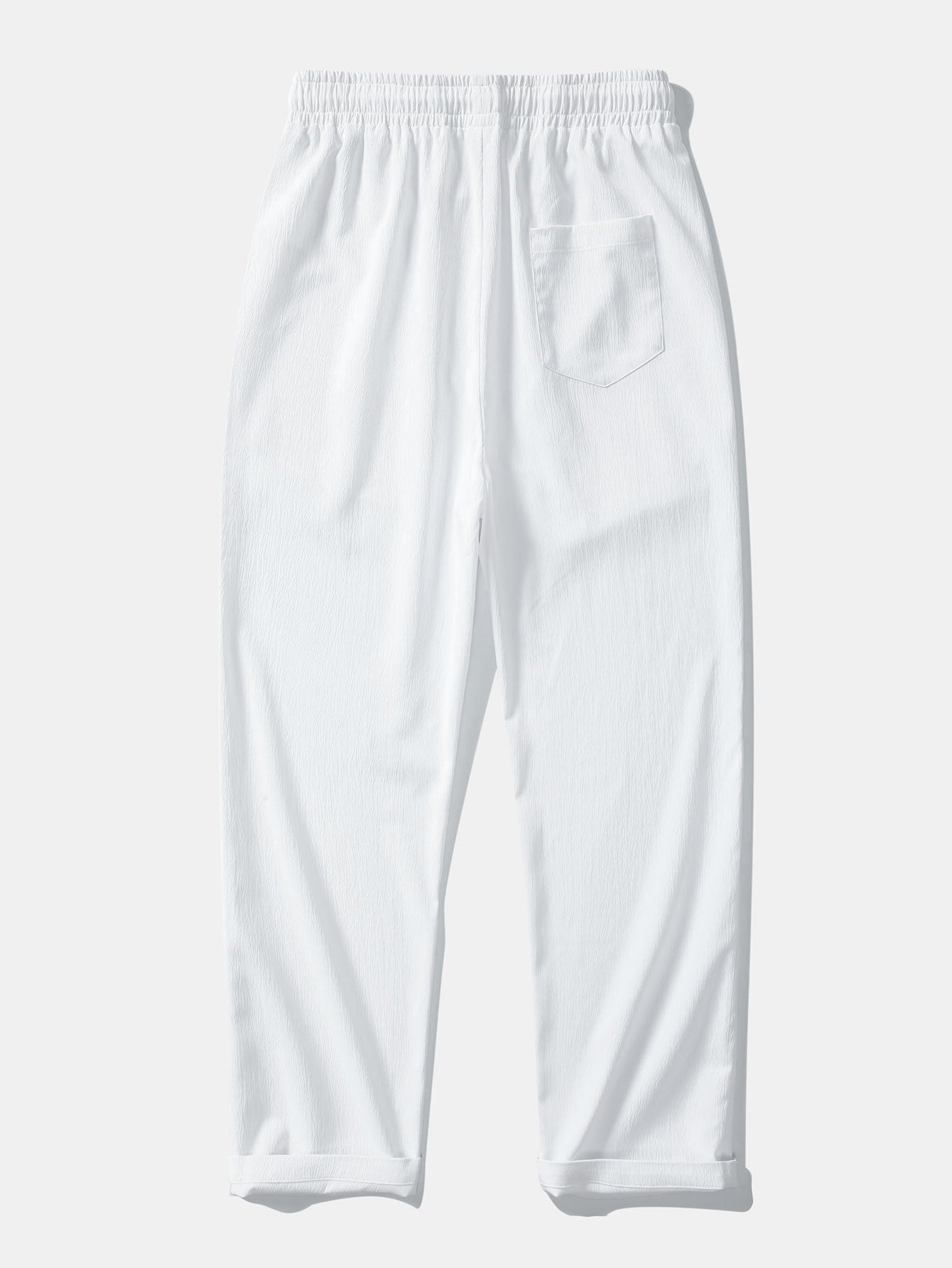 Geometry Rhombus Jacquard Button Up Shirt & Crinkle Textured Straight Leg Pants