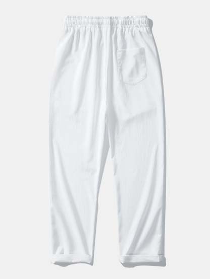 Geometry Rhombus Jacquard Button Up Shirt & Crinkle Textured Straight Leg Pants