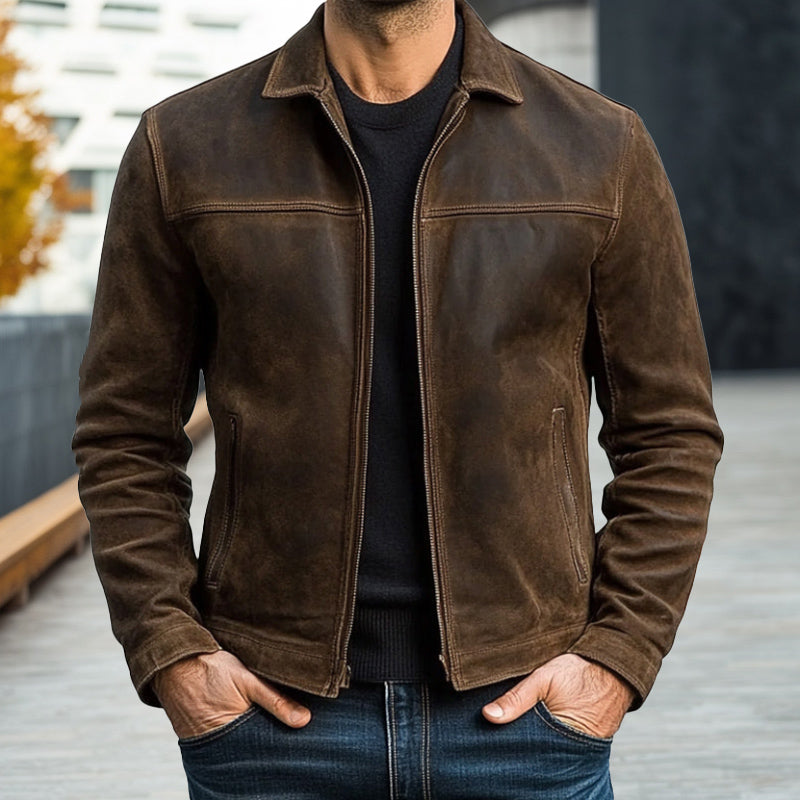 Men's Zipper Leather Jacket 