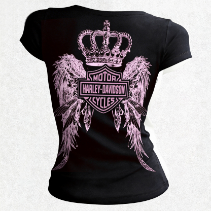  Motorcycles Printed Women's Tight-fitting U-neck T-shirt