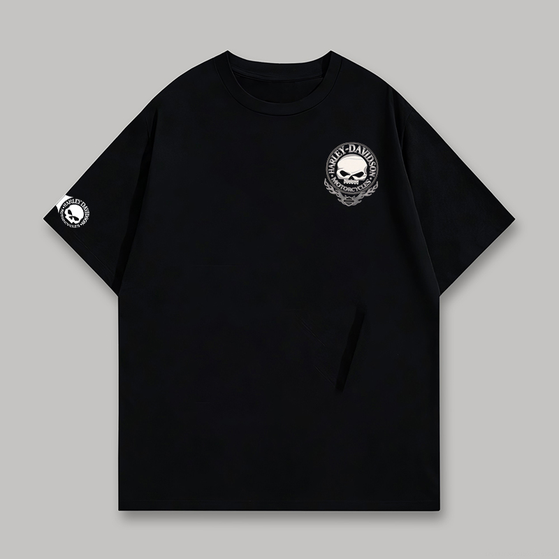  Motorcycles Skull Printed Oversized Unisex T-shirt