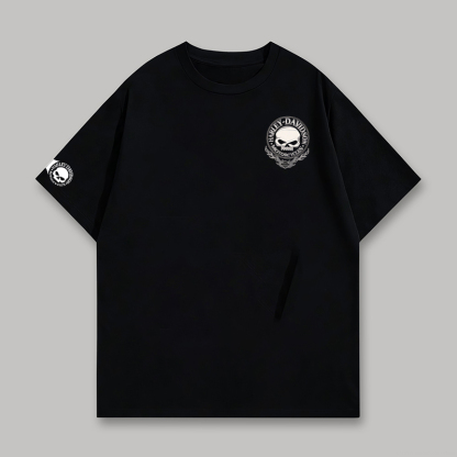 Motorcycles Skull Printed Oversized Unisex T-shirt