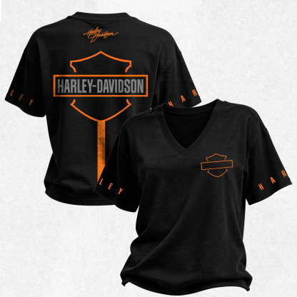  Motorcycles Printed V-Neck Women's T-shirt