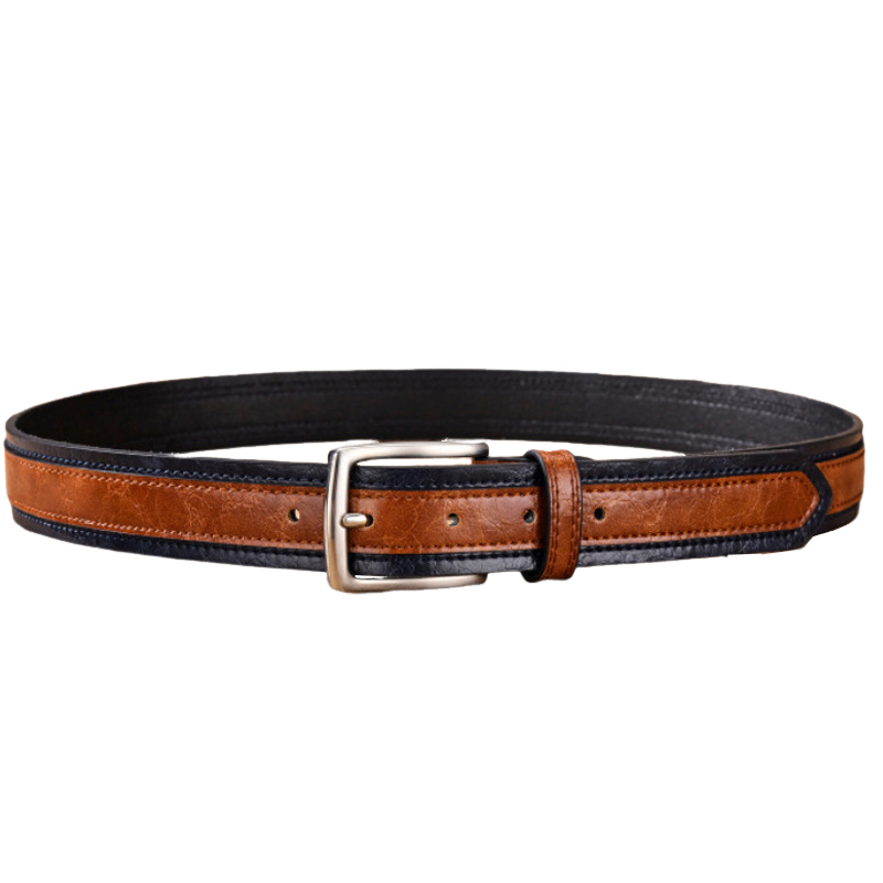 Men's Vintage Colorblock Pin Buckle Leather Belt