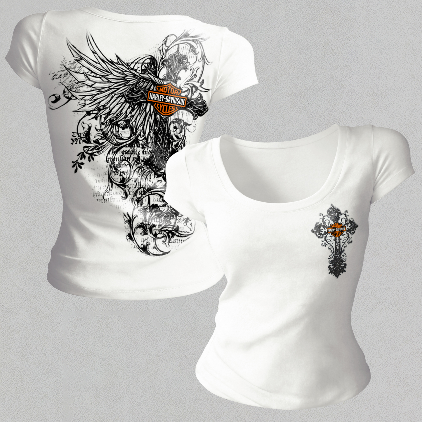 Harley-Davidson Motorcycles Printed Women's Tight-fitting U-neck T-shirt