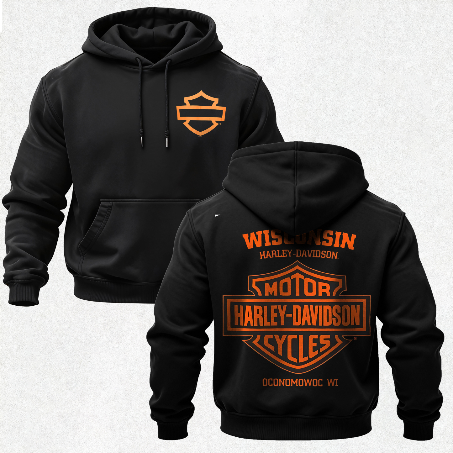 Wisconsin Harley-Davidson Motorcycles Printed Fleece-lined Unisex Hoodie