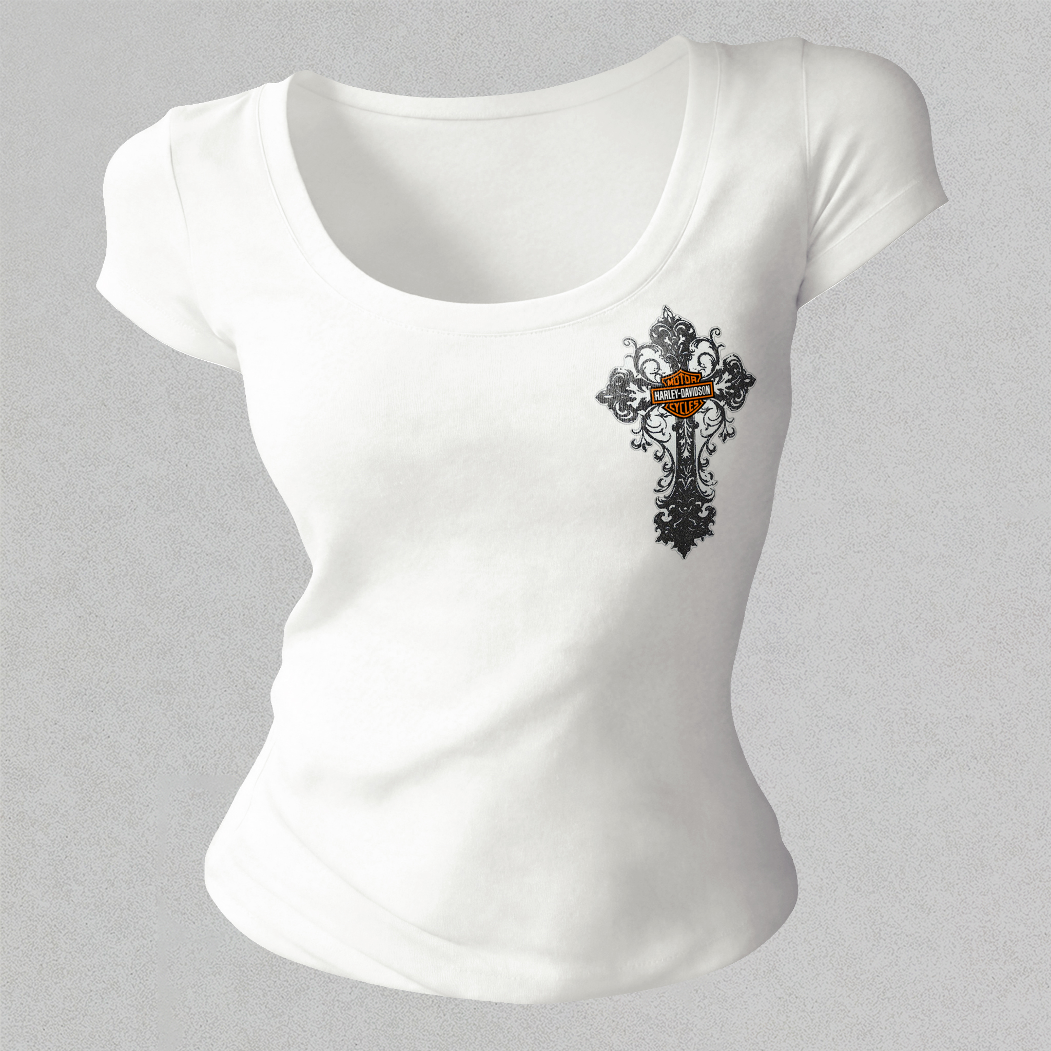  Motorcycles Printed Women's Tight-fitting U-neck T-shirt