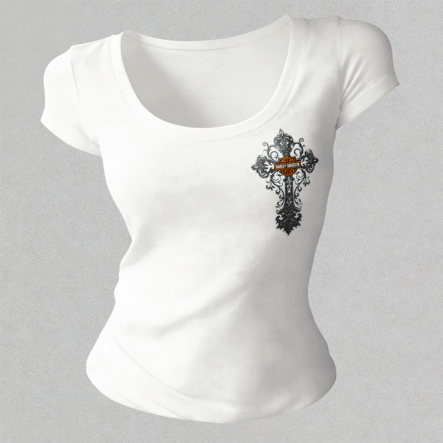  Motorcycles Printed Women's Tight-fitting U-neck T-shirt