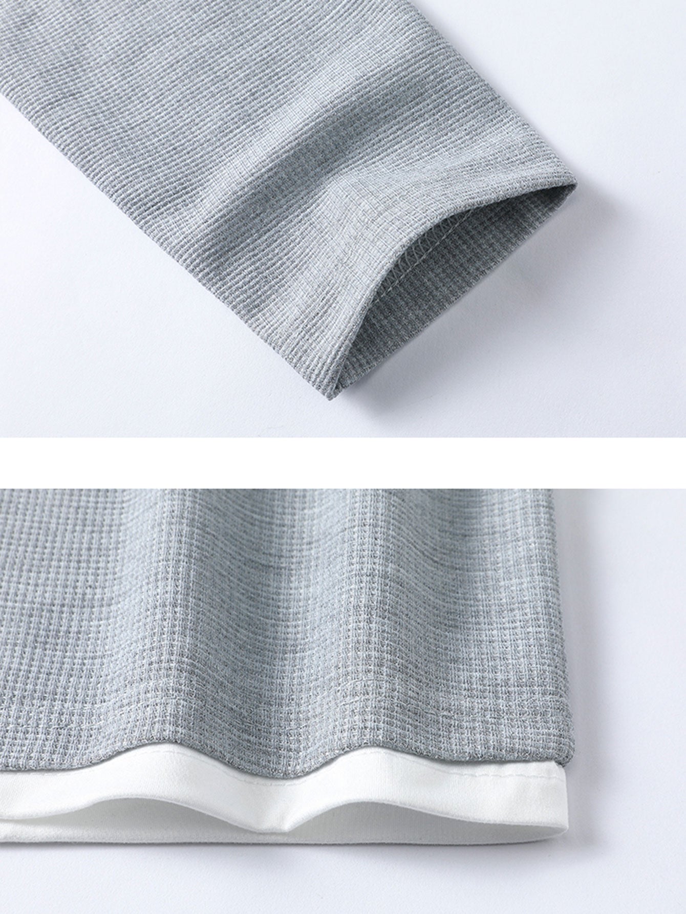 Relax Fit Long Sleeve 2 In 1 Waffle T-Shirt & Straight Leg Corduroy Pants