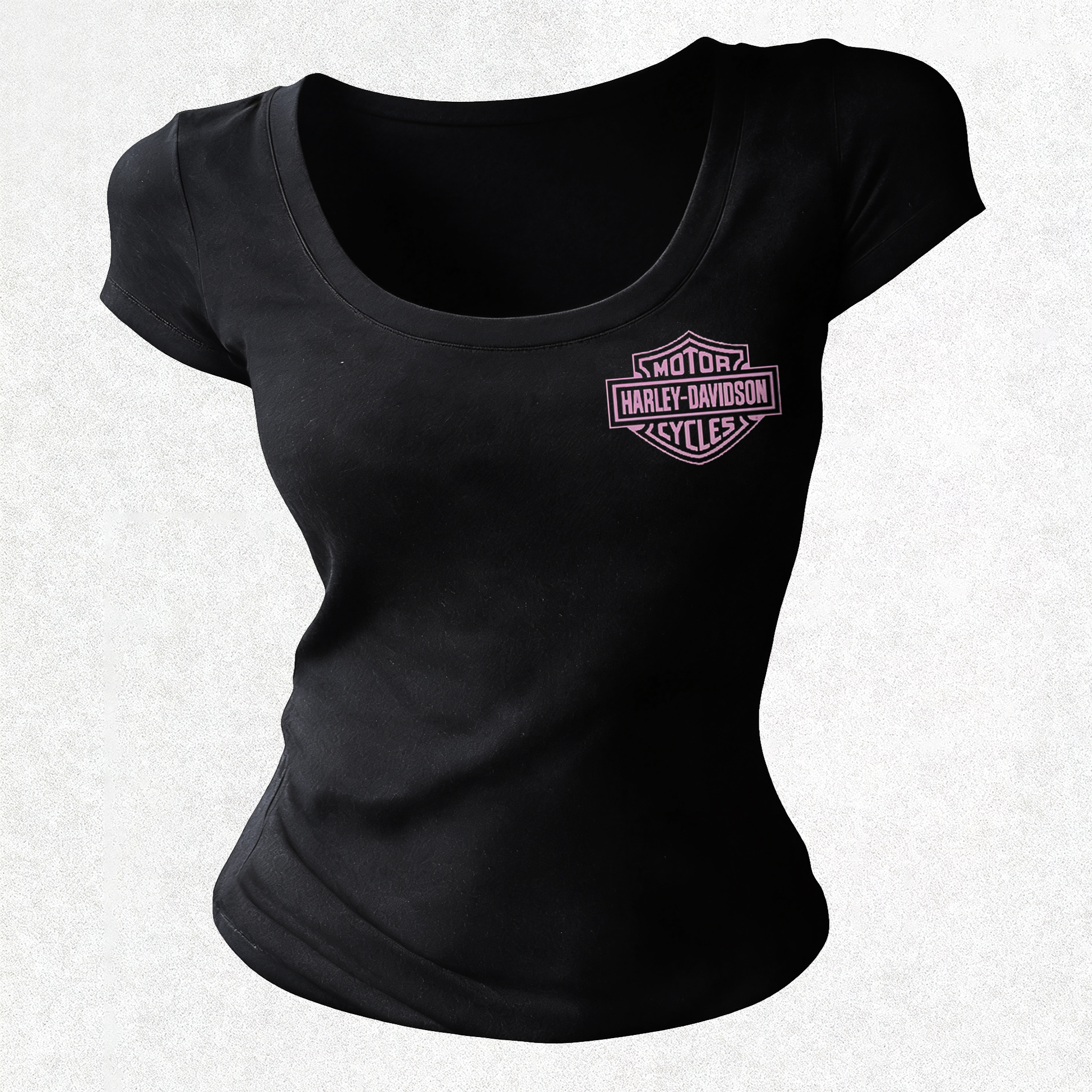  Motorcycles Printed Women's Tight-fitting U-neck T-shirt