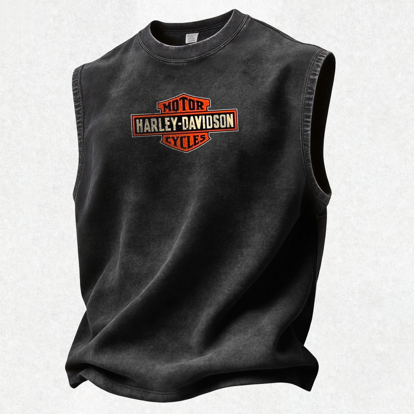  Motorcycles Printed Men's Washed Vest