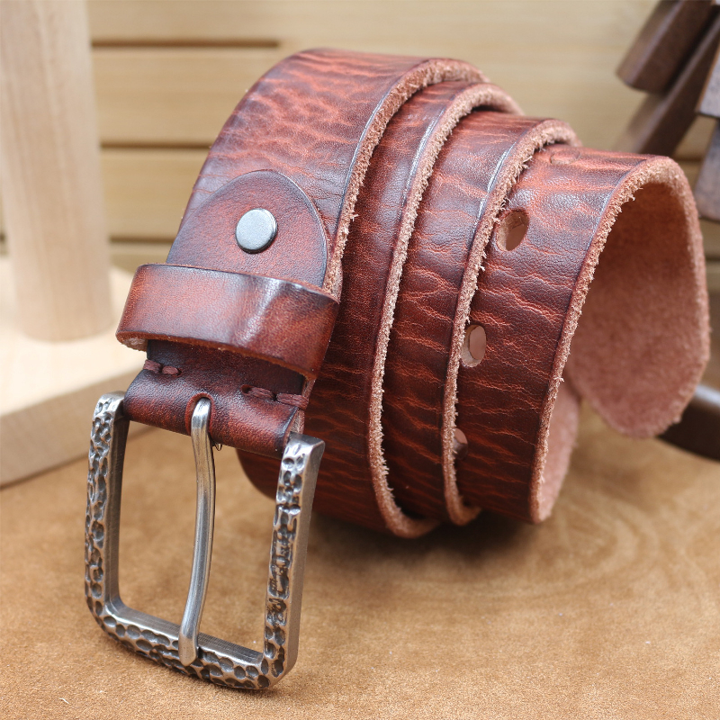 Men's Vintage Distressed Top Layer Pure Cowhide Leather Belt
