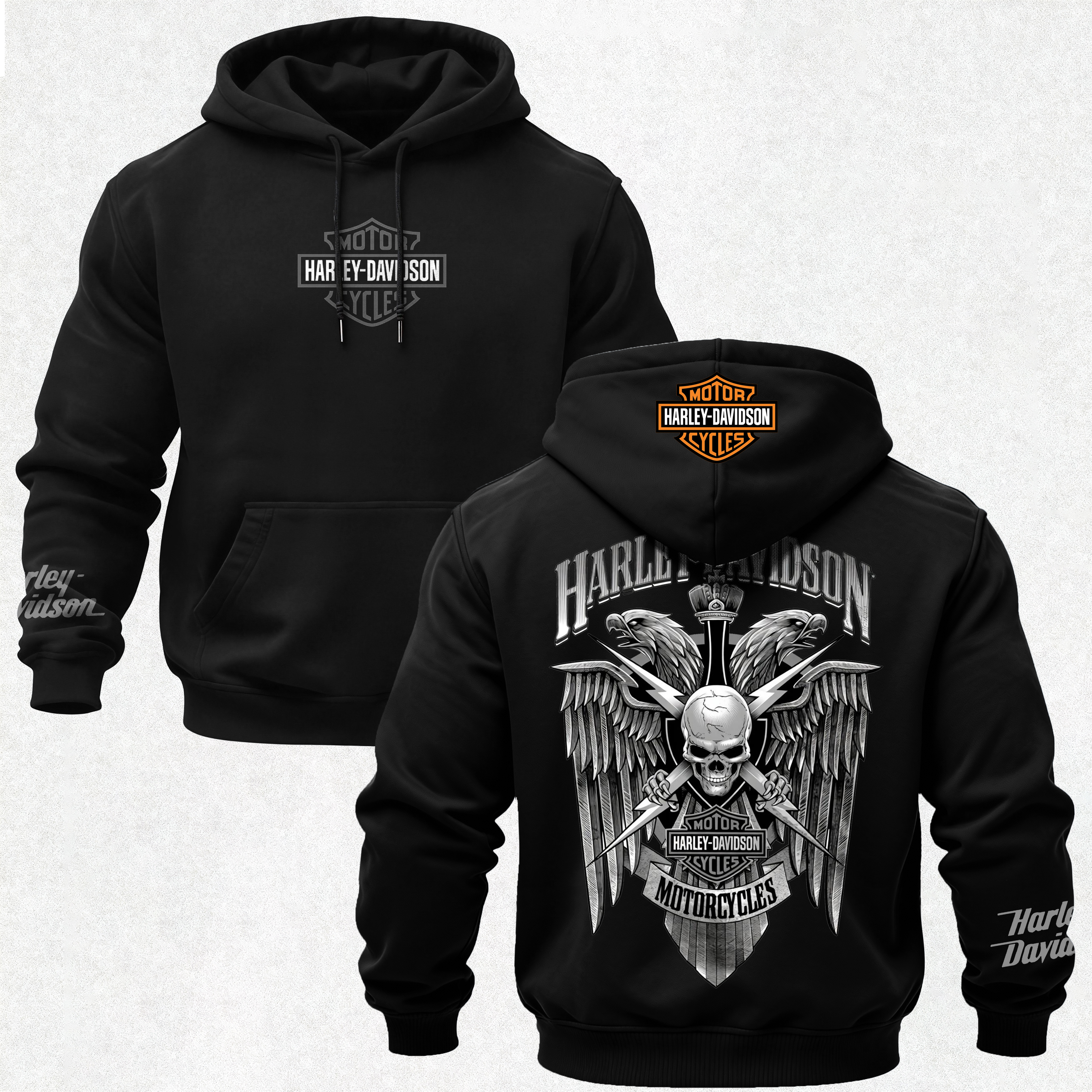  Motorcycles Printed Fleece-lined Unisex Hoodie