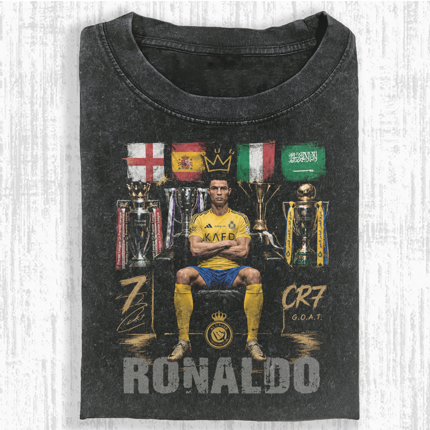 VINTAGE YELLOW KIT FOOTBALL CHAMP DISTRESSED TEE