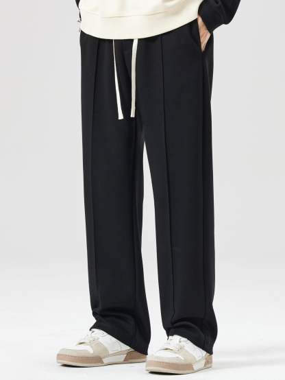 Relax Fit Milano Print Contrast Polo Sweatshirt & Straight Leg Pleated Pintuck Sweatpants