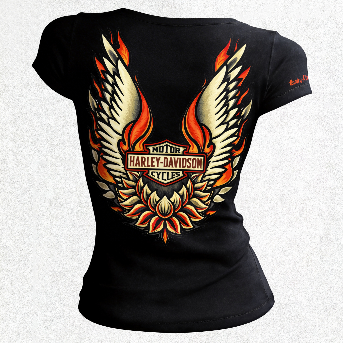  Motorcycles Printed Women's Tight-fitting U-neck T-shirt