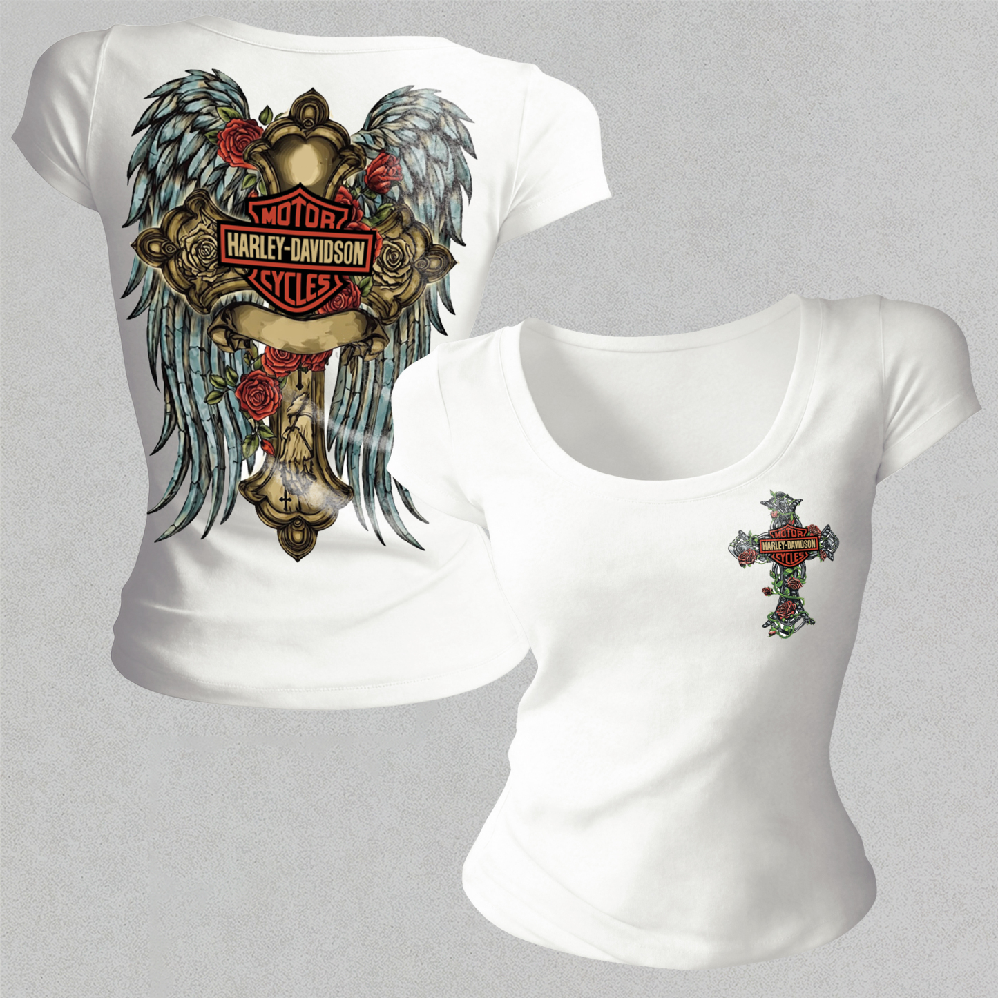 Harley-Davidson Motorcycles Printed Women's Tight-fitting U-neck T-shirt