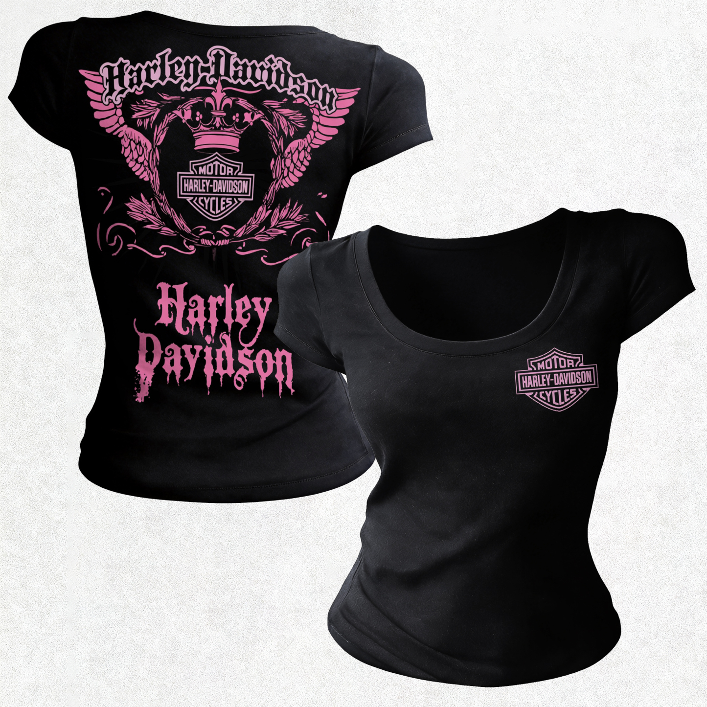 Harley-Davidson Motorcycles Printed Women's Tight-fitting U-neck T-shirt