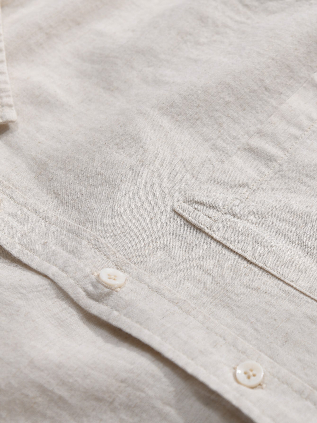 Long Sleeve Linen Cotton Shirt With Pocket