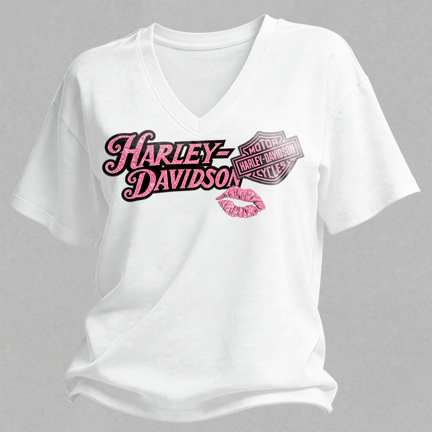  Motorcycles Printed V-Neck Women's T-shirt