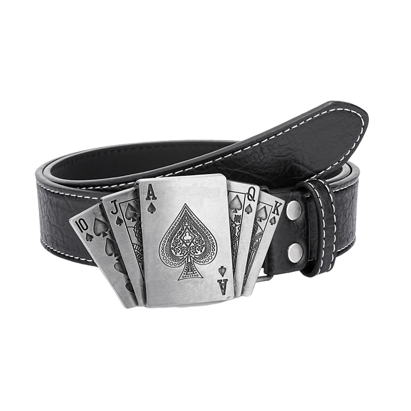 Men's Punk Style Playing Card Belt