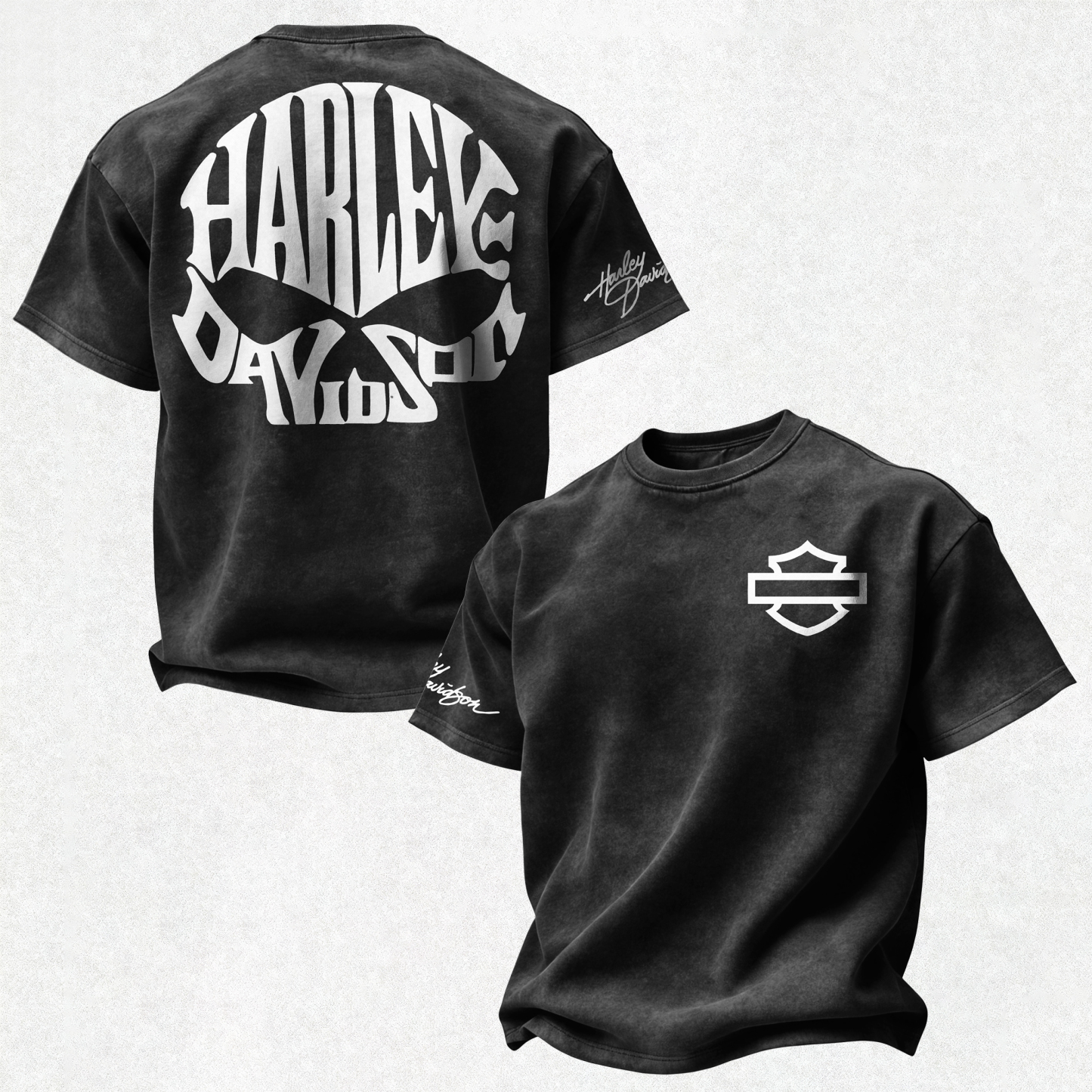 Harley-Davidson Printed Unisex Washed T-Shirt