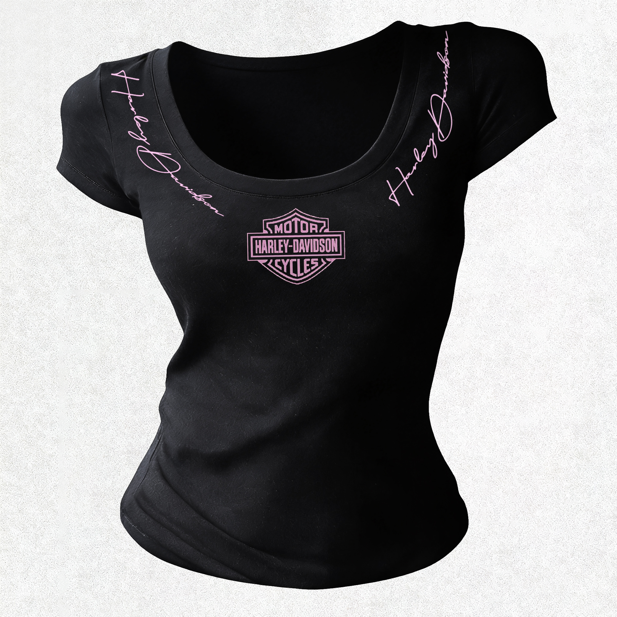  Motorcycles Printed Women's Tight-fitting U-neck T-shirt