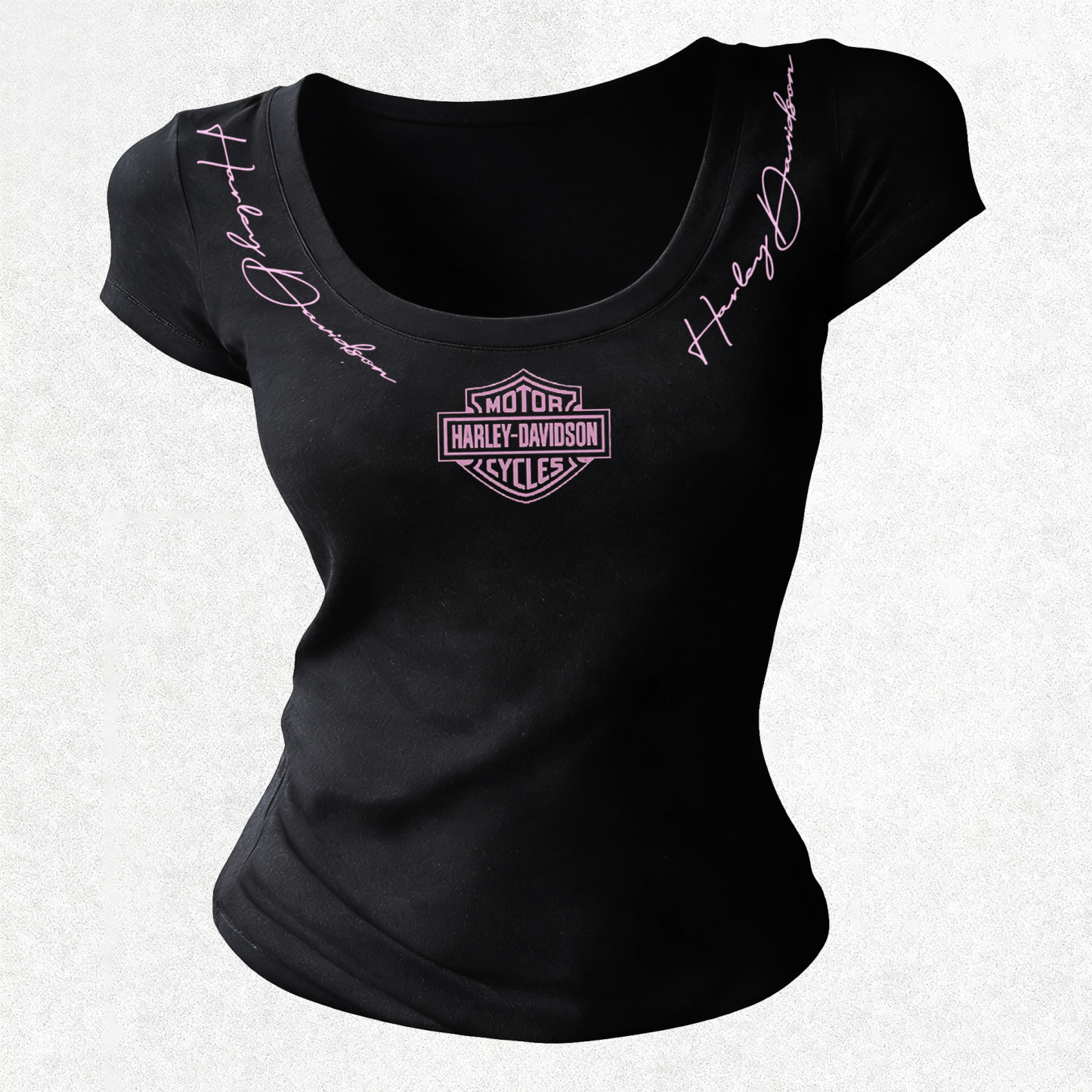  Motorcycles Printed Women's Tight-fitting U-neck T-shirt