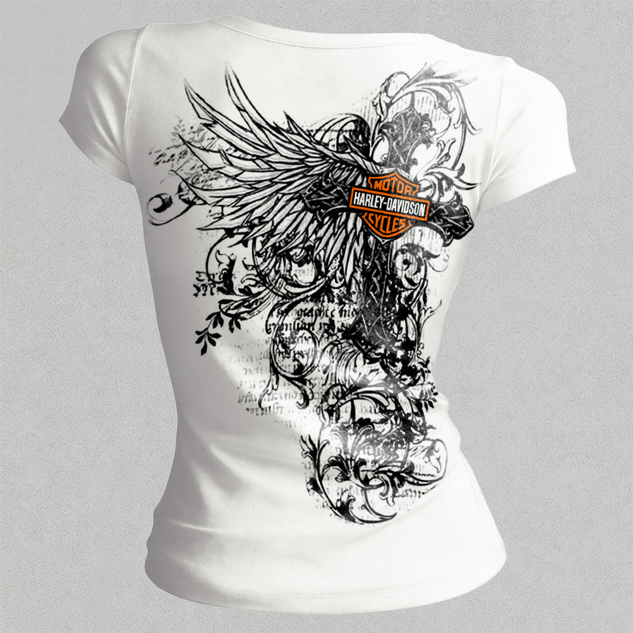  Motorcycles Printed Women's Tight-fitting U-neck T-shirt