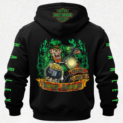  Motorcycles St. Patrick's Day Printed Fleece-lined Unisex Hoodie