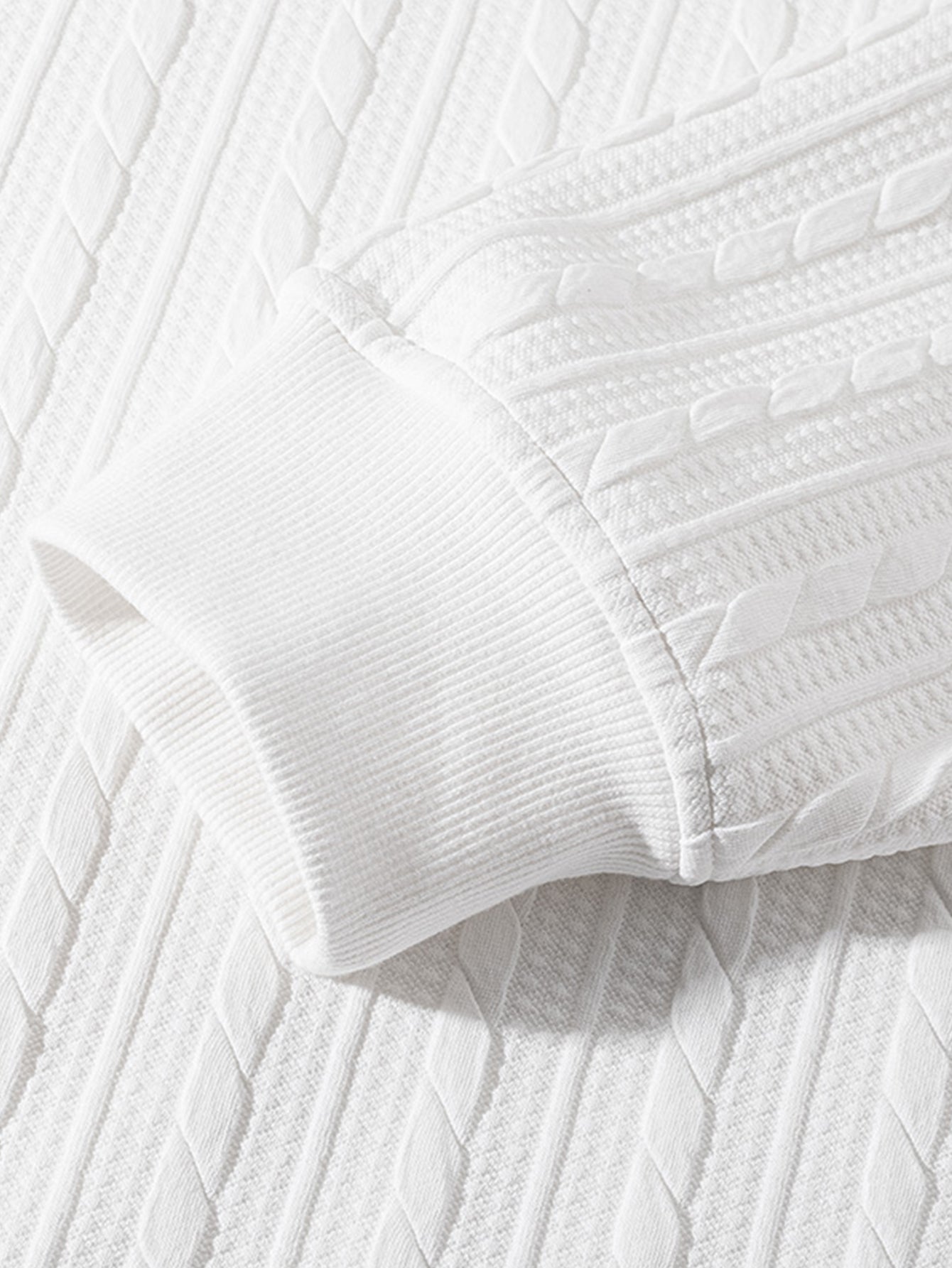 Relax Fit Twist Jacquard Crew Neck Sweatshirt & Twisted Jacquard Straight Leg Pants