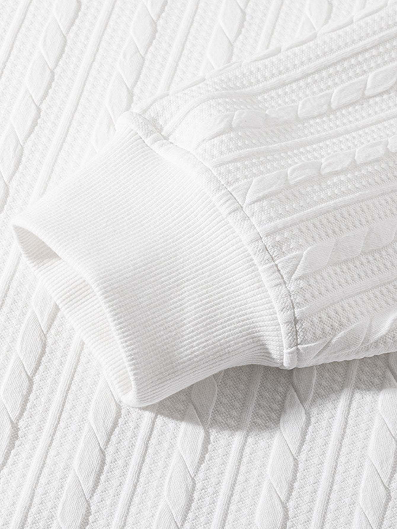 Relax Fit Twist Jacquard Crew Neck Sweatshirt & Twisted Jacquard Straight Leg Pants