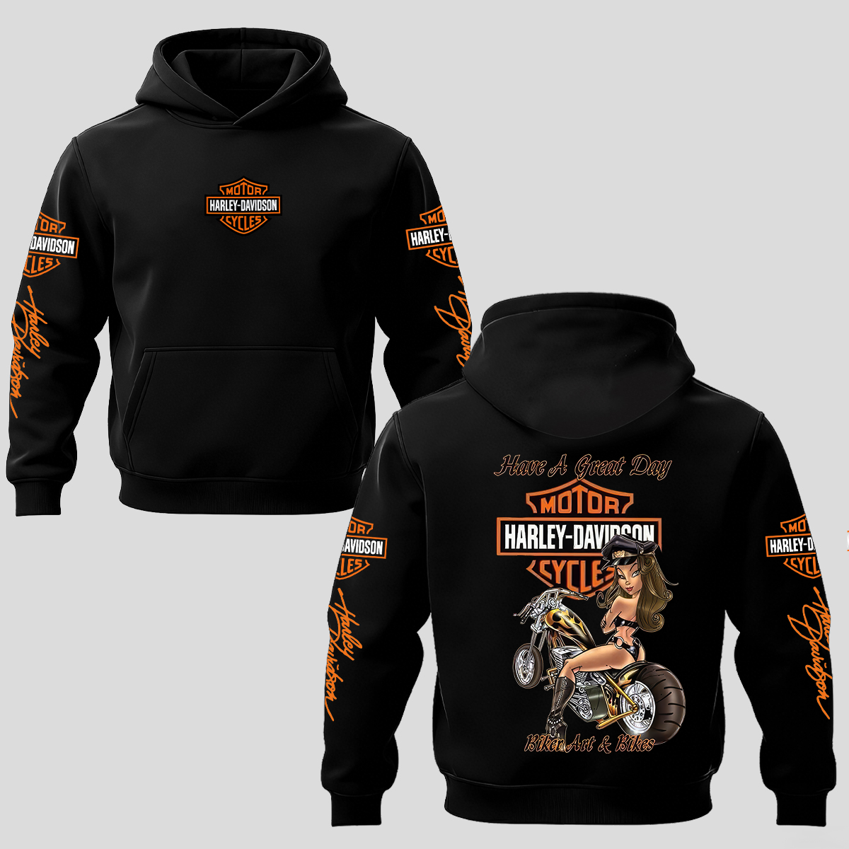 Harley-Davidson Motorcycles Printed Fleece-lined Unisex Hoodie