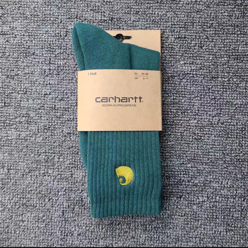 Unisex gold label embroidered simple style sports socks