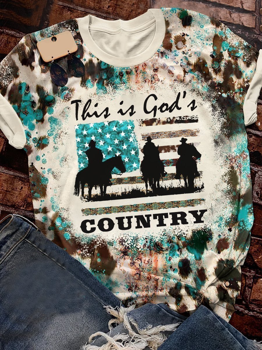 This is god‘s country distressed rust style tee