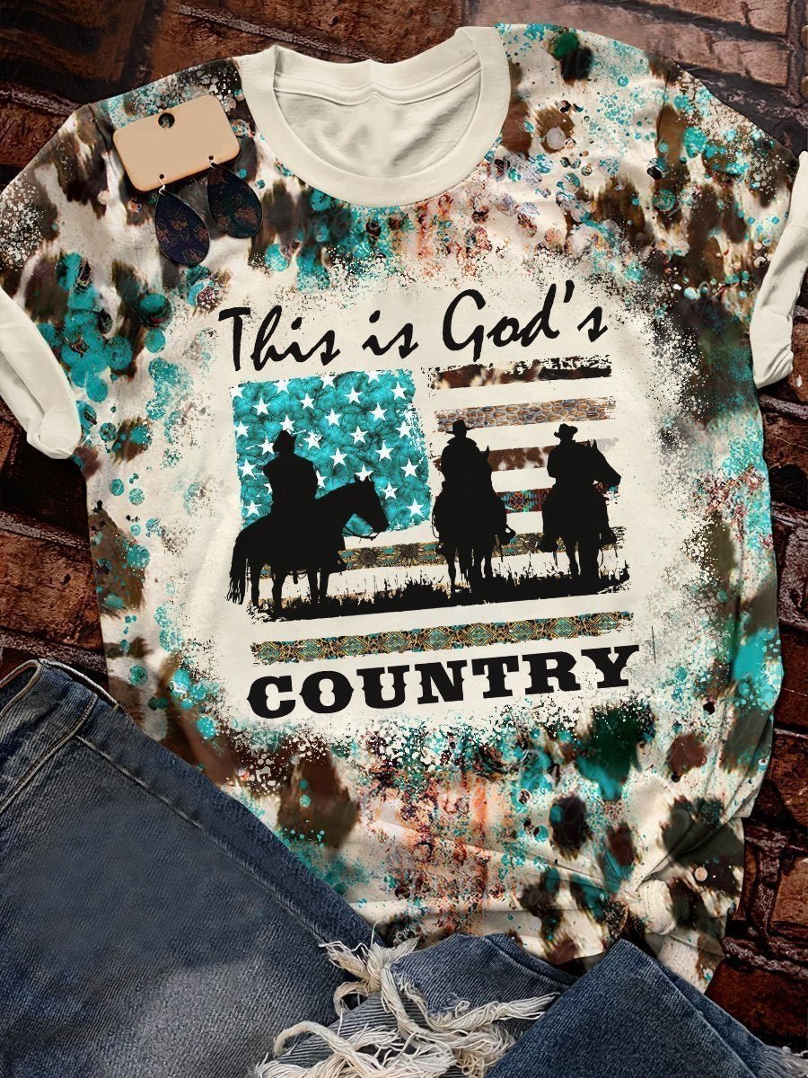 This is god‘s country distressed rust style tee