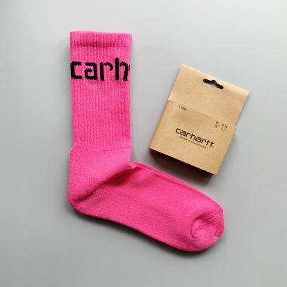 Unisex gold label embroidered simple style sports socks