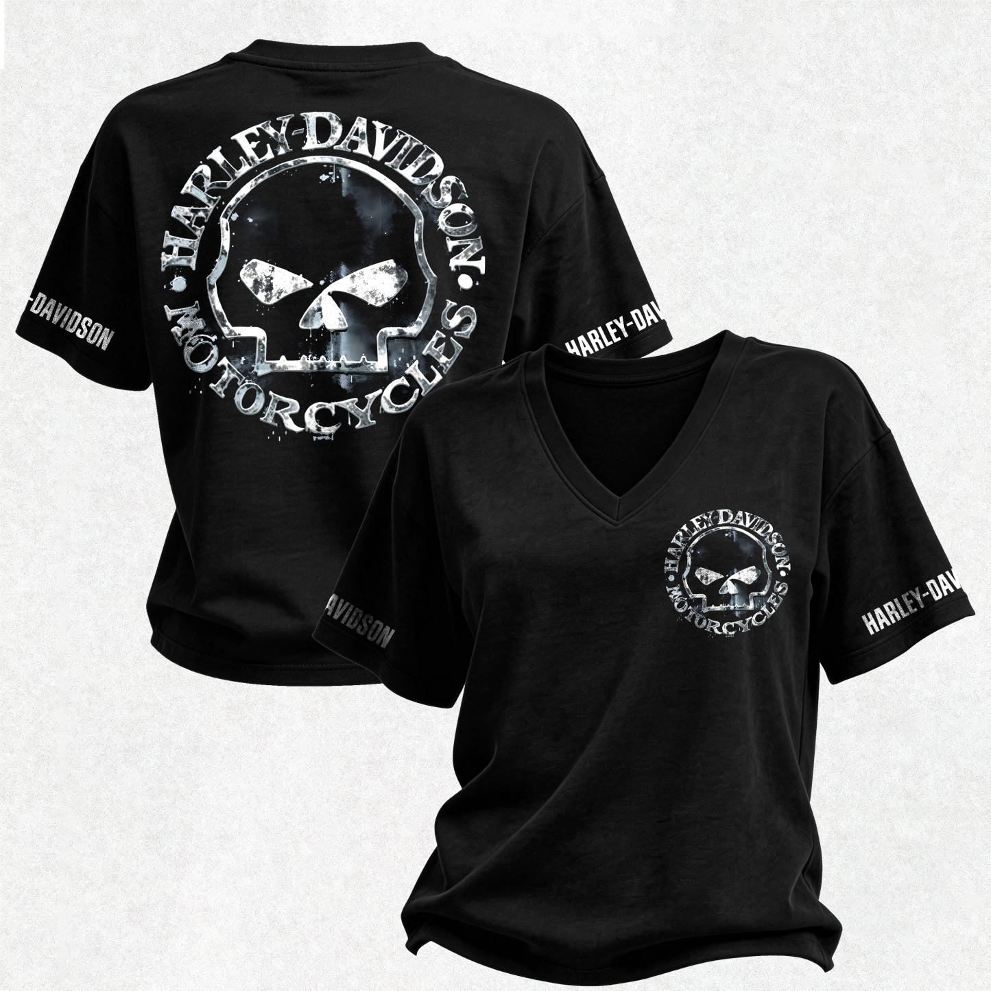 Harley-Davidson Motorcycles Printed V-Neck Women's T-shirt