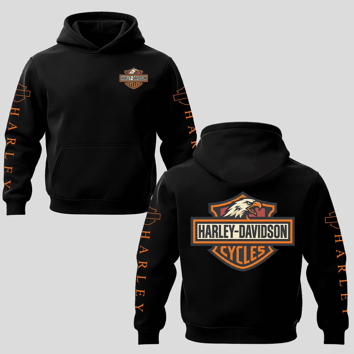 Harley-Davidson Cycles Printed Fleece-lined Unisex Hoodie