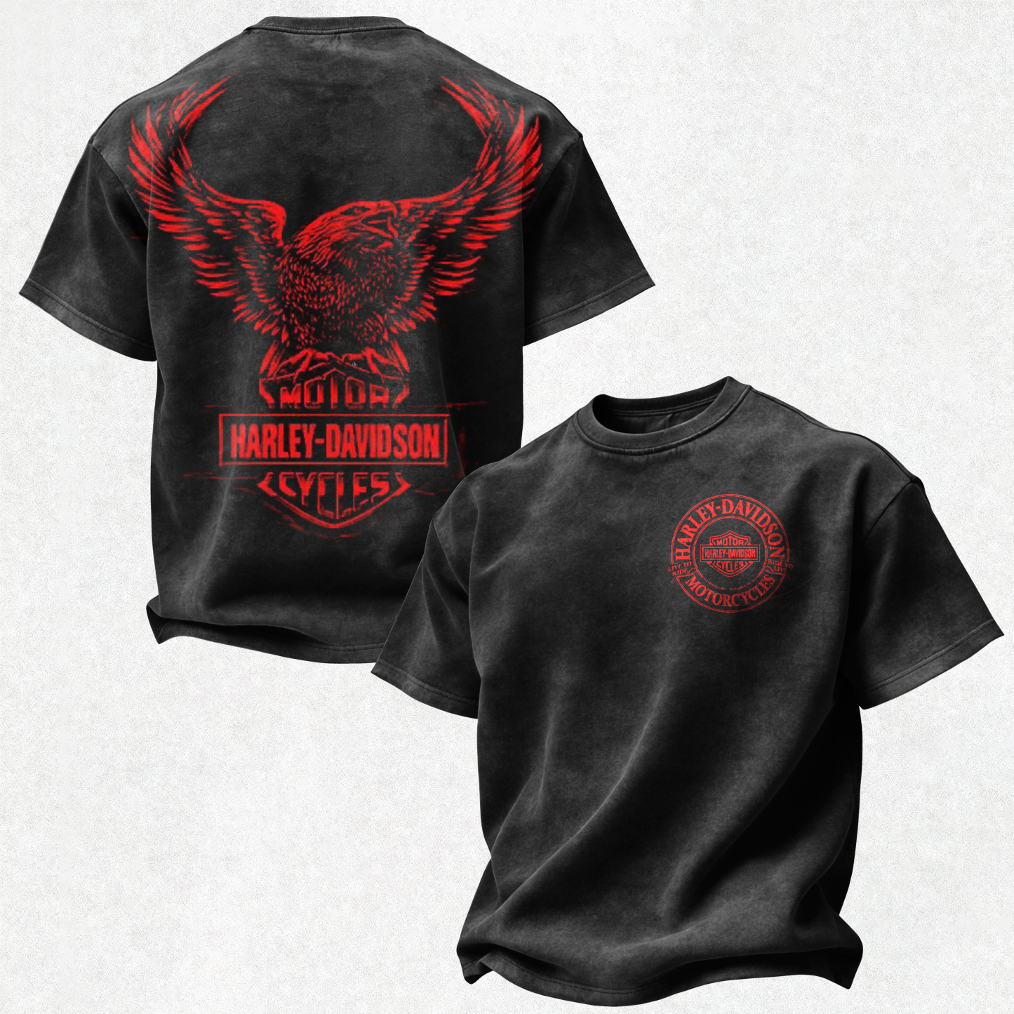 Harley-Davidson Motorcycles Printed Unisex Washed T-Shirt