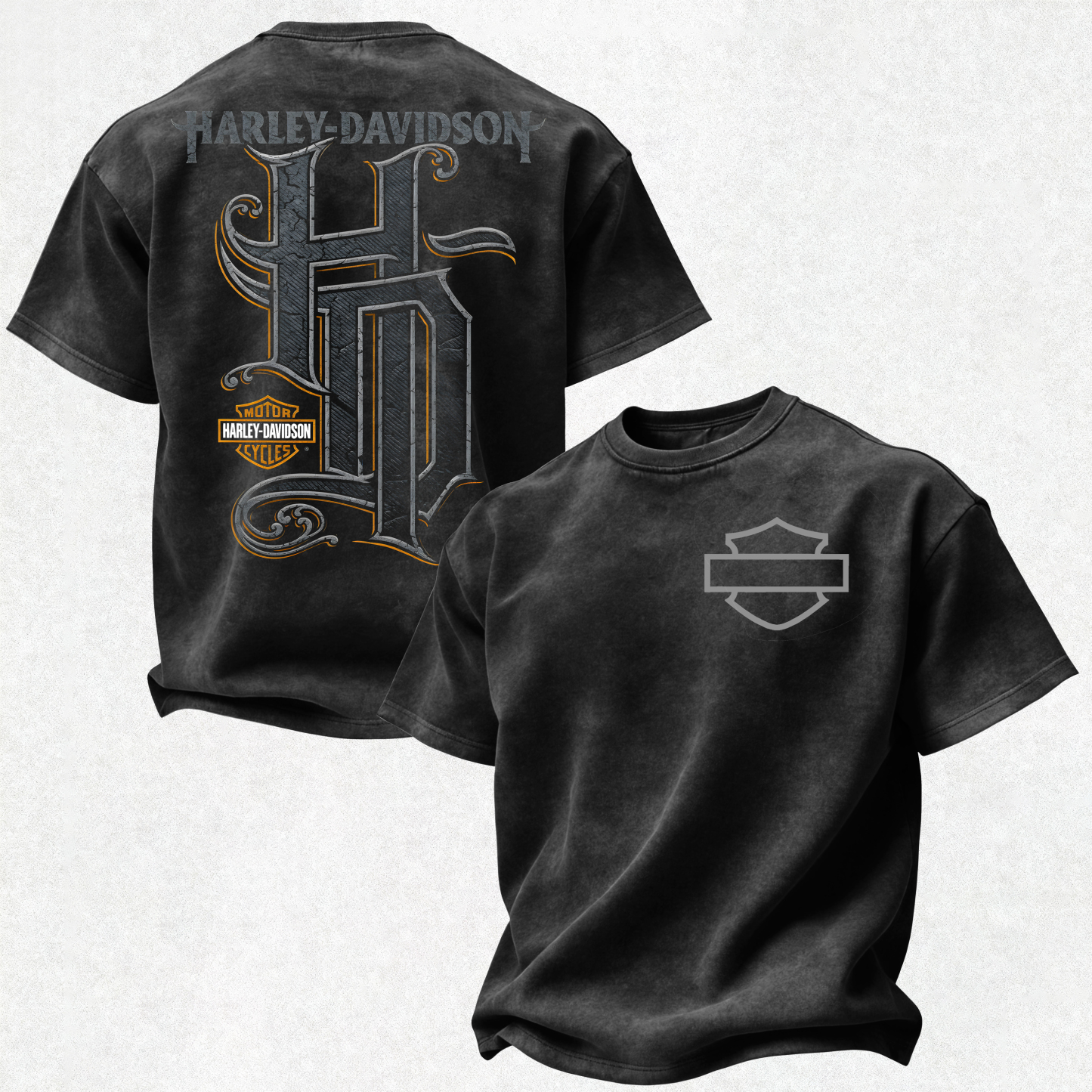 Harley-Davidson Motorcycles Printed Unisex Washed T-Shirt