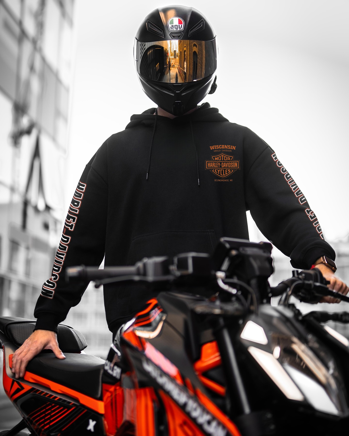  Motorcycles Printed Fleece-lined Unisex Hoodie